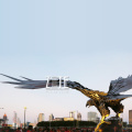 Large garden contemporary flying bird statue stainless steel abstract eagle animal sculpture
